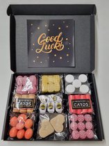 Oud Hollands Snoep Pakket | Box met 9 verschillende populaire ouderwets lekkere snoepsoorten en Mystery Card 'Good Luck' met geheime boodschap | Verrassingsbox | Snoepbox