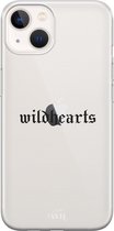 Transparante case geschikt voor iPhone 13 Mini hoesje - Doorzichtig hoesje Wildhearts Black - iPhone Transparant Case - Transparant beschermhoes