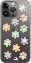 iPhone 12 Pro Max Case - Smiley Flowers Pastel - xoxo Wildhearts Transparant Case