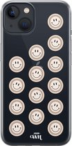 iPhone 13 Case - Smiley Double Nude - xoxo Wildhearts Transparant Case