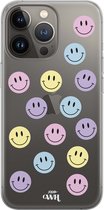xoxo Wildhearts case voor iPhone 13 Pro - Smiley Colors - xoxo Wildhearts Transparant Case