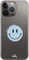 xoxo Wildhearts case voor iPhone 13 Pro Max - Smiley Blue - xoxo Wildhearts Transparant Case