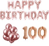 100 jaar Verjaardag Versiering Ballon Pakket Rosé Goud