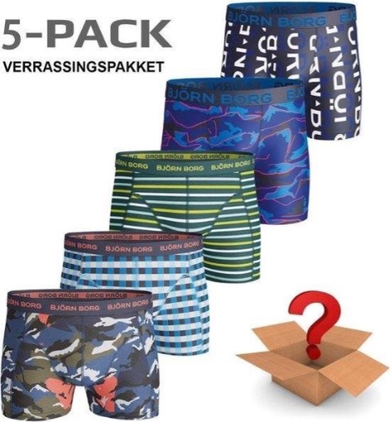 Björn Borg - Heren - Onderbroeken - Verrassingspakket - 5 Pack Boxers - Maat L