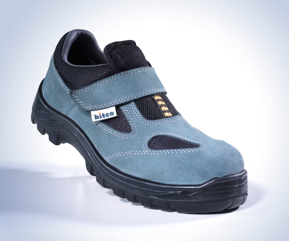 BITCO 1453 BTS13 Veiligheidsschoenen Werkschoenen S3 SRC - Suede Leer PU-zool met klittenbandsluiting Lichtgewicht, Maat 43