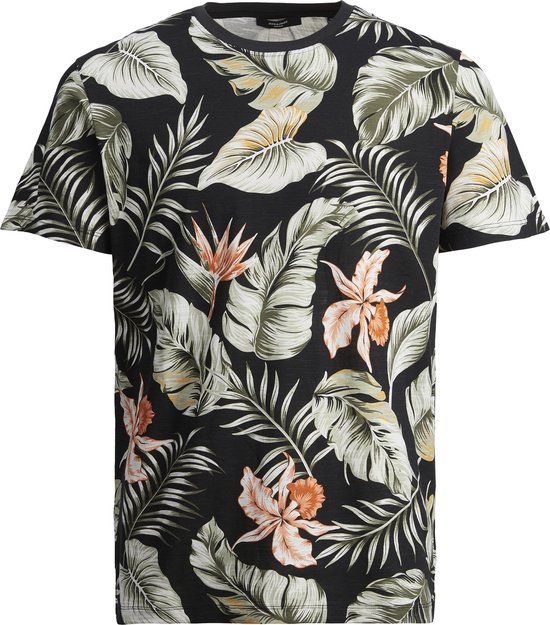 JACK & JONES Jcorecharge AOP Tee SS Crew Neck, Nero, XS