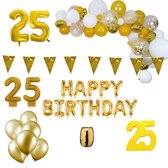 25 jaar Verjaardag Versiering Pakket Goud XL