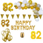 82 jaar Verjaardag Versiering Pakket Goud XL