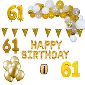 61 jaar Verjaardag Versiering Pakket Goud XL