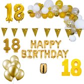 18 jaar Verjaardag Versiering Pakket Goud XL