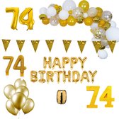 74 jaar Verjaardag Versiering Pakket Goud XL