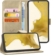 Hoesje geschikt voor Samsung Galaxy S22 Plus - Book Case Leer Wallet Cover Portemonnee Pasjeshouder Hoes Goud