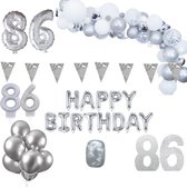 86 jaar Verjaardag Versiering Pakket Zilver XL