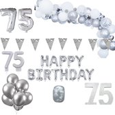 75 jaar Verjaardag Versiering Pakket Zilver XL
