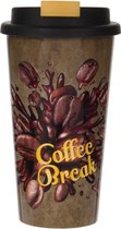Coffee Break, Koffie-to-go beker, vintage stijl, 450 ml, 1 stuks