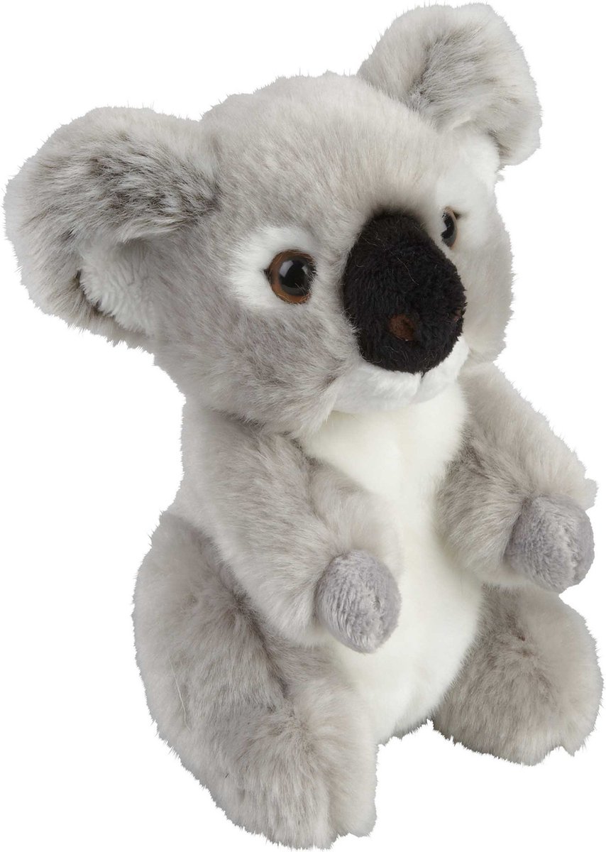 Ravensden Pluche knuffel dier Koala - grijs - 18 cm - Speelgoed knuffelbeesten