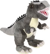 Pluche knuffel dinosaurus T-Rex grijs van 30 cm - Dino speelgoed knuffeldieren