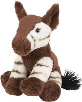 Pluche bruine okapi knuffel 16 cm - Okapi Afrikaanse dieren knuffels - Speelgoed voor kinderen