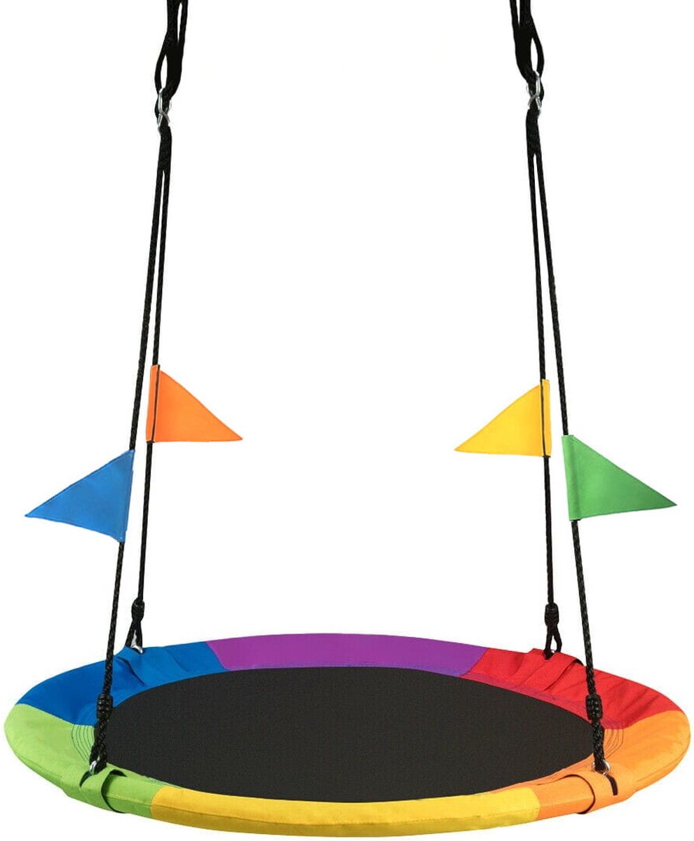 Nestschommel 100 cm Regenboog met vlaggen – Ooievaarsnest