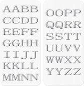 smartphonestickers 3D Letters 10 cm zilver 52-delig