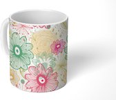 Mok - Koffiemok - Regenboog - Bloemen - Retro - Design - Mokken - 350 ML - Beker - Koffiemokken - Theemok