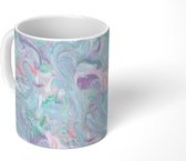 Mok - Pastel - Marmer print - Verf - Patroon - Mokken - 350 ML - Beker - Uitdeelcadeautjes