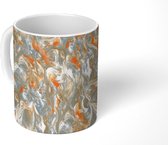 Mok - Marmer print - Oranje - Patronen - Mokken - 350 ML - Beker - Uitdeelcadeautjes