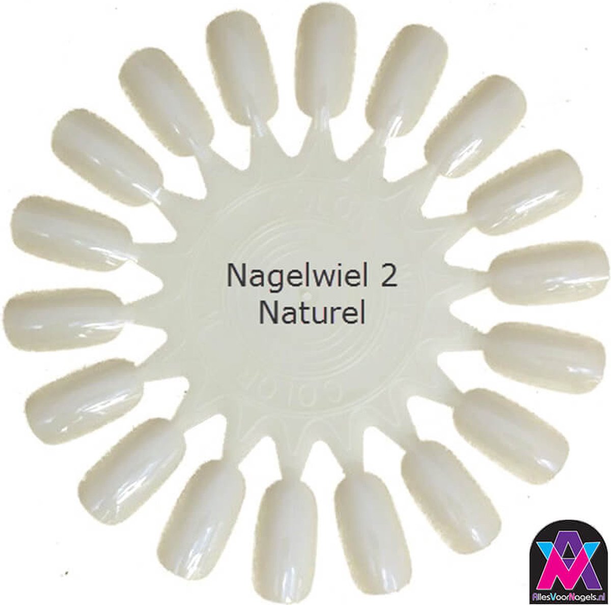 Goedkoopste AVN - 10 x Nagelwiel met elk 18 Kunstnagels - Nagellak - Kleuren Waaier - Nail Display Palet - Naturel