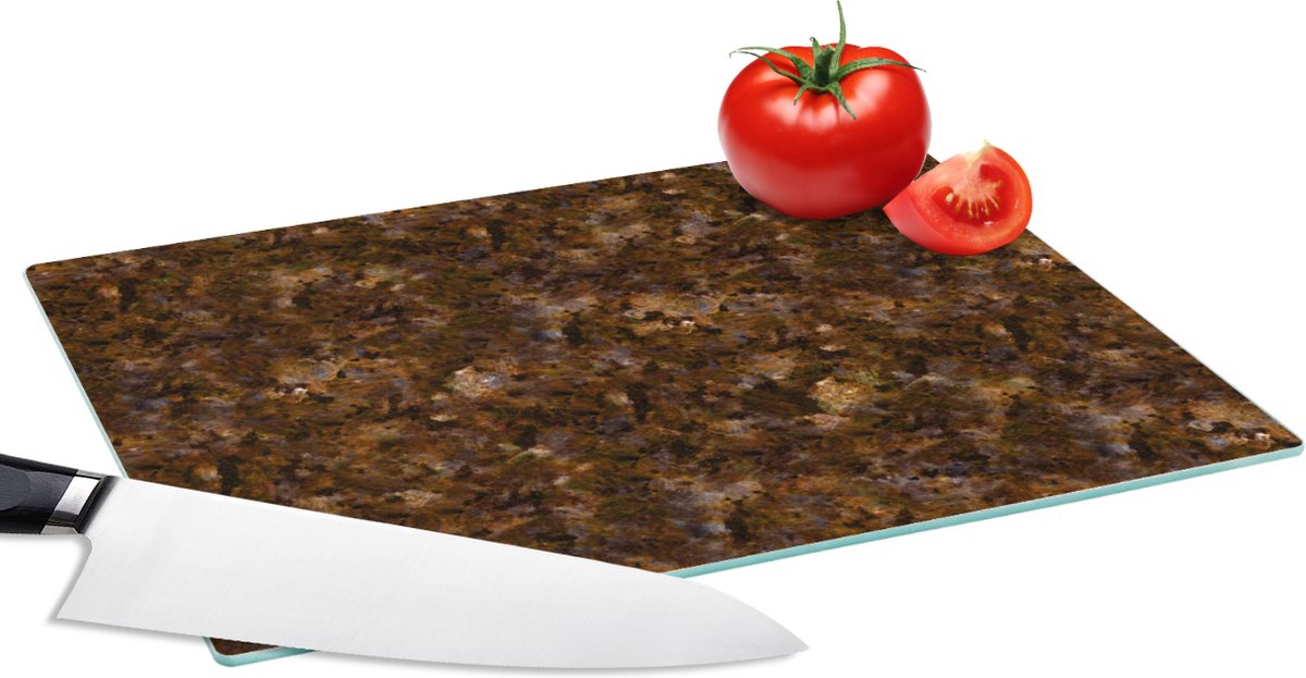 Glazen Snijplank - 28x20 - Bruin - Graniet - Patronen - Snijplanken Glas