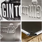 Gin Tonic bordje kroeg decoratie keet bar alcohol 15 x 20 cm