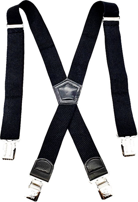 Bretelles noires avec quatre clips en acier robustes et larges qui ne se  desserrent pas | bol.com