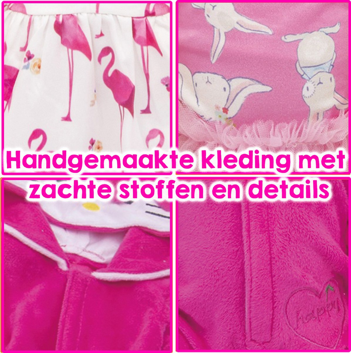 Allerion Kleertjes Set –  Geschikt voor Poppen - 3 stuks – Poppenkleding - Poppen kleertjes - Verschillende Kleuren en Motieven– In Opbergzakje – Past door Brievenbus — afbeelding 5