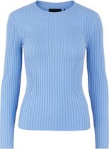 PCCRISTA LS O-NECK KNIT NOOS Dames Trui Vista Blue - Maat XL