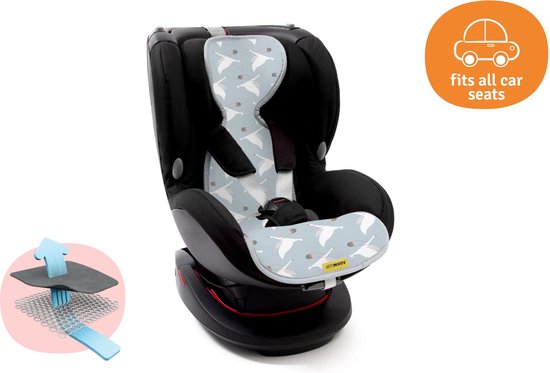 AeroMoov Air Layer - Materassino Antisudore Per Seggiolino Auto E Passeggino, Cotone Biologico, Gruppo B, Lilla