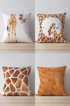 Kussenhoes - Piece of Trend  - Set van 4  - 43 x 43 - GIRAFFE