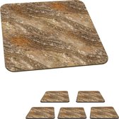 Onderzetters voor glazen - Steen - Graniet - Design - 10x10 cm - Glasonderzetters - 6 stuks