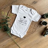 Romper met tekst 'Happy first Mother's day' - Wit - Maat 62 - Moederdag cadeau voor mama - Baby