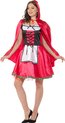 Karnival Costumes Roodkapje Kostuum Dames Carnavalskleding Dames Carnaval - Polyester - Maat L - Rood - 2-Delig Jurk/Cape met Capuchon