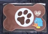 Placemat hond in bot vorm 2x - placemat voor honden - 43x28 cm