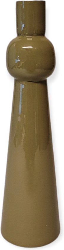 Kandelaar - Branded by - kandelaar Nouk olijfgroen - 18,5 cm hoog