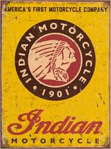 Indian Motorcycles since 1901 - Retro wandbord - Motor - Amerika USA - metaal.