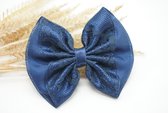 Cotton lace fancy haarstrik - Kleur Donker blauw - Haarstrik  - Babyshower - Bows and Flowers