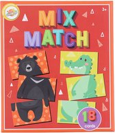 Mix match spel met dieren - Kaartspel – 24 Kaarten - kinderspellen - kaartspel spel met dieren