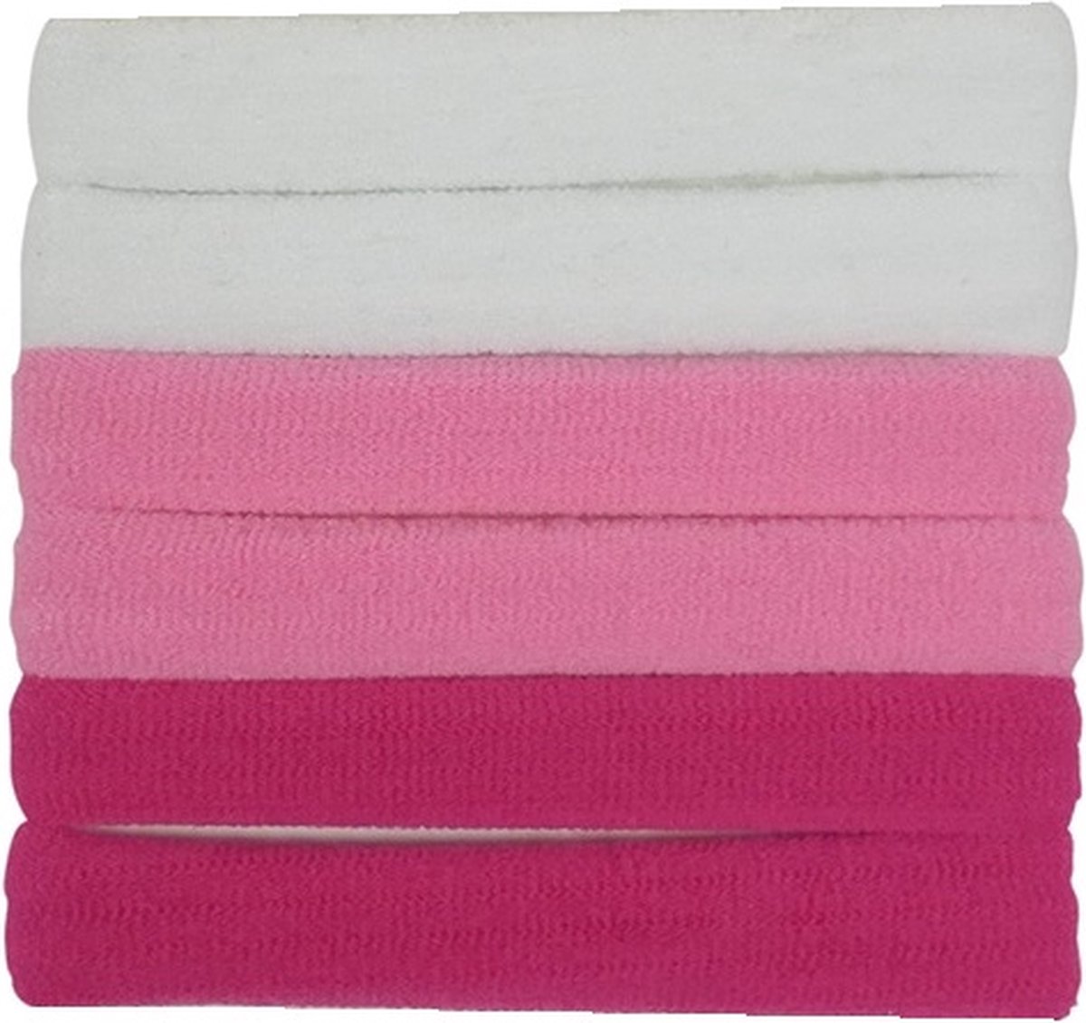 Haarsoires Haarelastieken Basic - Endless - Roze Wit – Set van 6 - Eenvoudige Haar Elastieken voor Dagelijks Gebruik