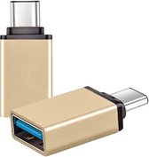 USB-C naar USB-A adapter OTG Converter USB 3.0 - USB C to USB A HUB - Verloop - Goud