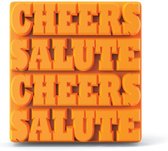 ijsblokjesvorm Cheers Salute 11,5 x 17,6 cm siliconen oranje