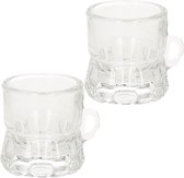 24x Shotglas/borrelglas bierpul glaasjes/glazen met handvat van 2cl - Party glazen