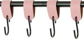 4x S-haak hangers - Handles and more® | ZACHTROZE - maat S (Leren S-haken - S haken - handdoekkaakje - kapstokhaak - ophanghaken)
