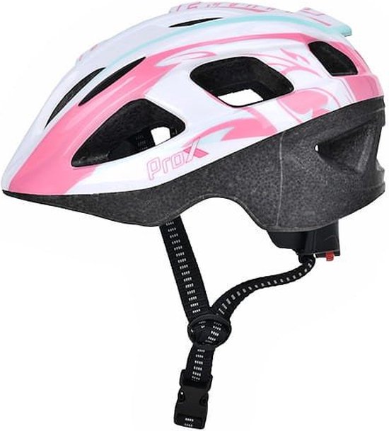 Kinderfietshelm ProX - Fietshelm voor kinderen - Roze/wit - kinderhelm 53/55cm - Medium