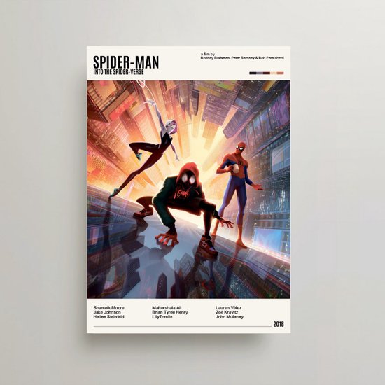 Spiderman Into the Spider-Verse Poster - Affiche de film minimaliste A3 -  Spider-Man
